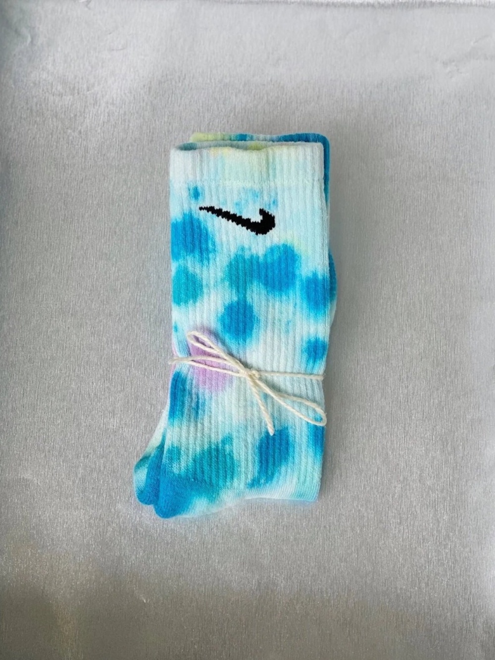 Cotton Candy Tie Dye Crew Socks Adult Medium